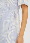 Selected Femme Valencia Stripe Wrap Dress, Blue Heron