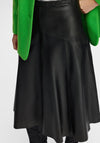 Selected Femme Rillo High Rise Leather Midi Skirt, Black