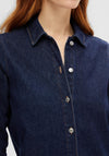 Selected Femme Dagmar Midi Denim Shirt Dress, Dark Blue Denim