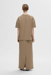 Selected Femme Kara Maxi Skirt, Greige