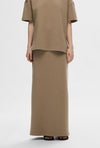 Selected Femme Kara Maxi Skirt, Greige