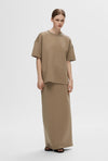 Selected Femme Kara Maxi Skirt, Greige