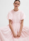 Selected Femme Rochelle Ballon Sleeve Midi Dress, Cradle Pink