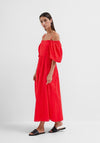 Selected Femme Anelli Off Shoulder Dress, Flame Scarlett
