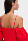 Selected Femme Anelli Off Shoulder Dress, Flame Scarlett