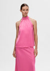 Selected Femme Lena Halterneck Top, Phlox Pink