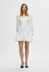 Selected Femme Calli Sadie Shirt V Neck Dress, Bright White