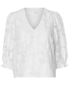 Selected Femme Cathi Floral Embossed Blouse, Bright White