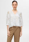 Selected Femme Cathi Floral Embossed Blouse, Bright White
