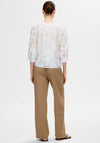 Selected Femme Cathi Floral Embossed Blouse, Bright White