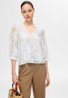 Selected Femme Cathi Floral Embossed Blouse, Bright White