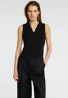 Selected Femme Tenny V Neck Vest, Black