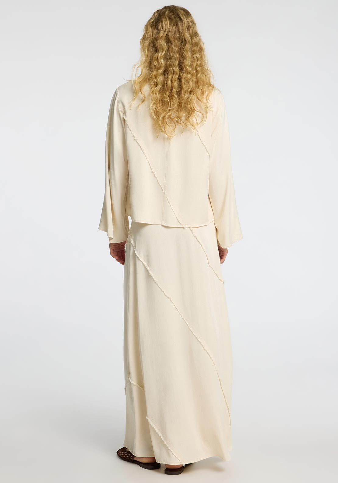 Selected Femme Fivana Fringe Detail Skirt, Cream