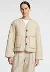 Selected Femme Linn Quilted Jacket, Cream