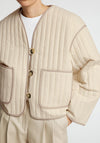 Selected Femme Linn Quilted Jacket, Cream