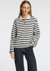 Selected Femme Wada Striped Rugby Shirt, Black and White
