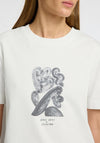 Selected Femme Essential Abstract Print Boxy T Shirt, White