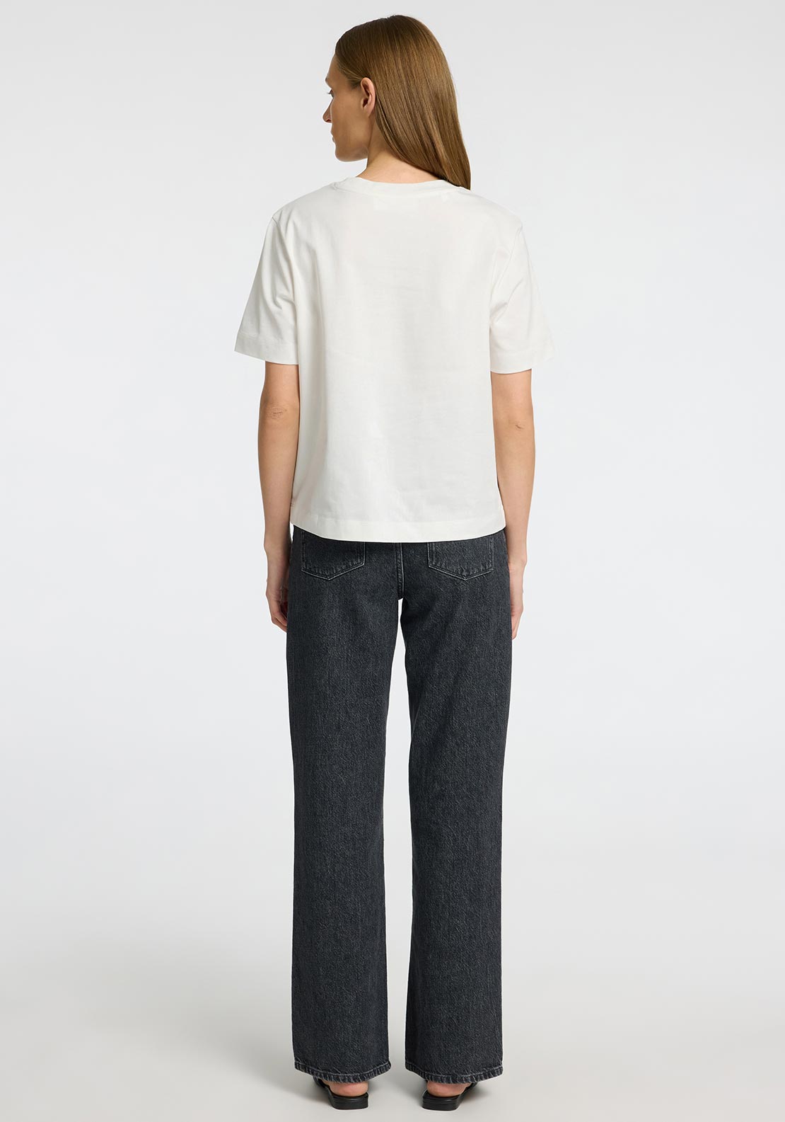 Selected Femme Essential Abstract Print Boxy T Shirt, White