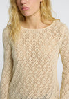 Selected Femme Niva Crochet Sweater, Cream