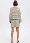 Selected Femme Elise Striped Shorts, Beige and Black