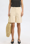Selected Femme Vienna High Rise Wide Shorts, Beige