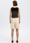 Selected Femme Esther Striped Sweater Vest, Black and Beige