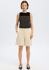 Selected Femme Esther Striped Sweater Vest, Black and Beige