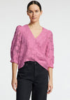 Selected Femme Cathi Floral Embossed Blouse, Pink