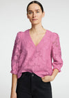 Selected Femme Cathi Floral Embossed Blouse, Pink