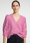 Selected Femme Cathi Floral Embossed Blouse, Pink