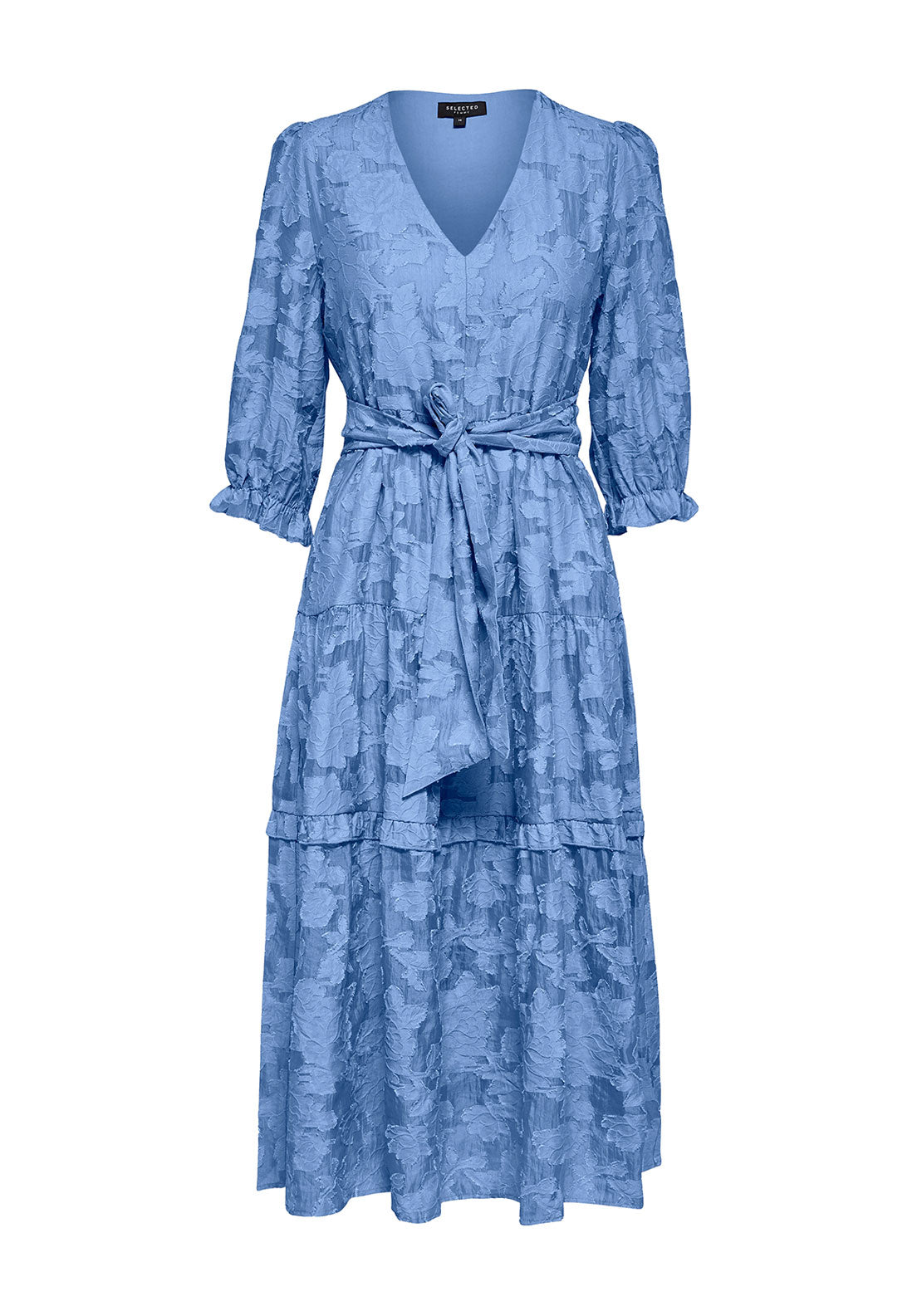 Selected Femme Sadie V Neck Midi Smock Dress, Blue