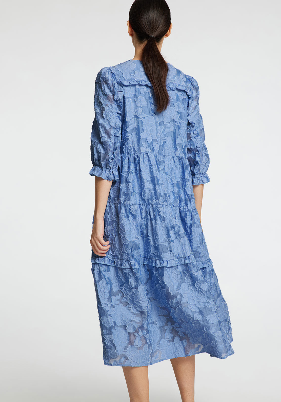 Selected Femme Sadie V Neck Midi Smock Dress, Blue