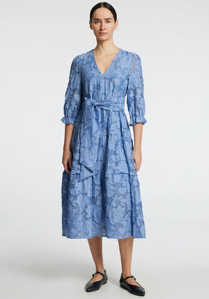 Selected Femme Sadie V Neck Midi Smock Dress, Blue