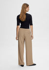 Selected Femme Tinni Relaxed Wide Leg Trouser, Greige