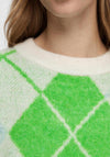 Selected Femme Lipka Argyle Knitted Sweater, Light Grey