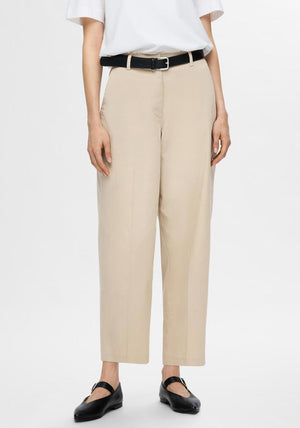 Selected Femme Merla Wide Leg Trousers, Humus