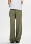 Selected Femme Tinni Relaxed Wide Leg Trousers, Green