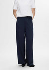 Selected Femme Tinni Wide Leg Trousers, Dark Saphire