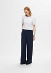Selected Femme Tinni Wide Leg Trousers, Dark Saphire