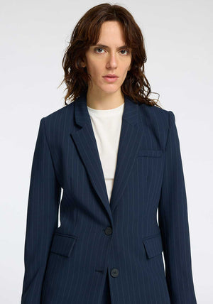 Selected Femme Rita Pinstripe Blazer, Navy