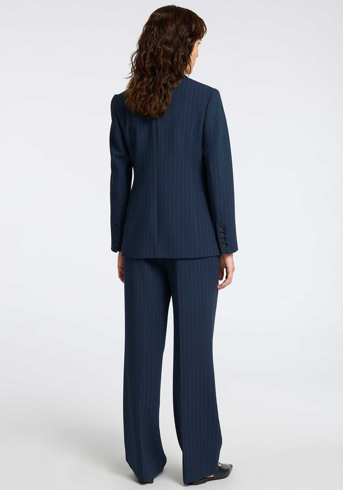 Selected Femme Rita Pinstripe Blazer, Navy