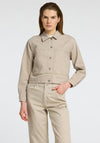 Selected Femme Alba Pinstripe Denim Jacket, Beige