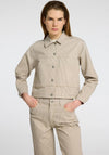 Selected Femme Alba Pinstripe Denim Jacket, Beige