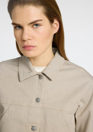 Selected Femme Alba Pinstripe Denim Jacket, Beige