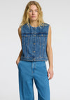 Selected Femme Rie Denim Waistcoat, Blue