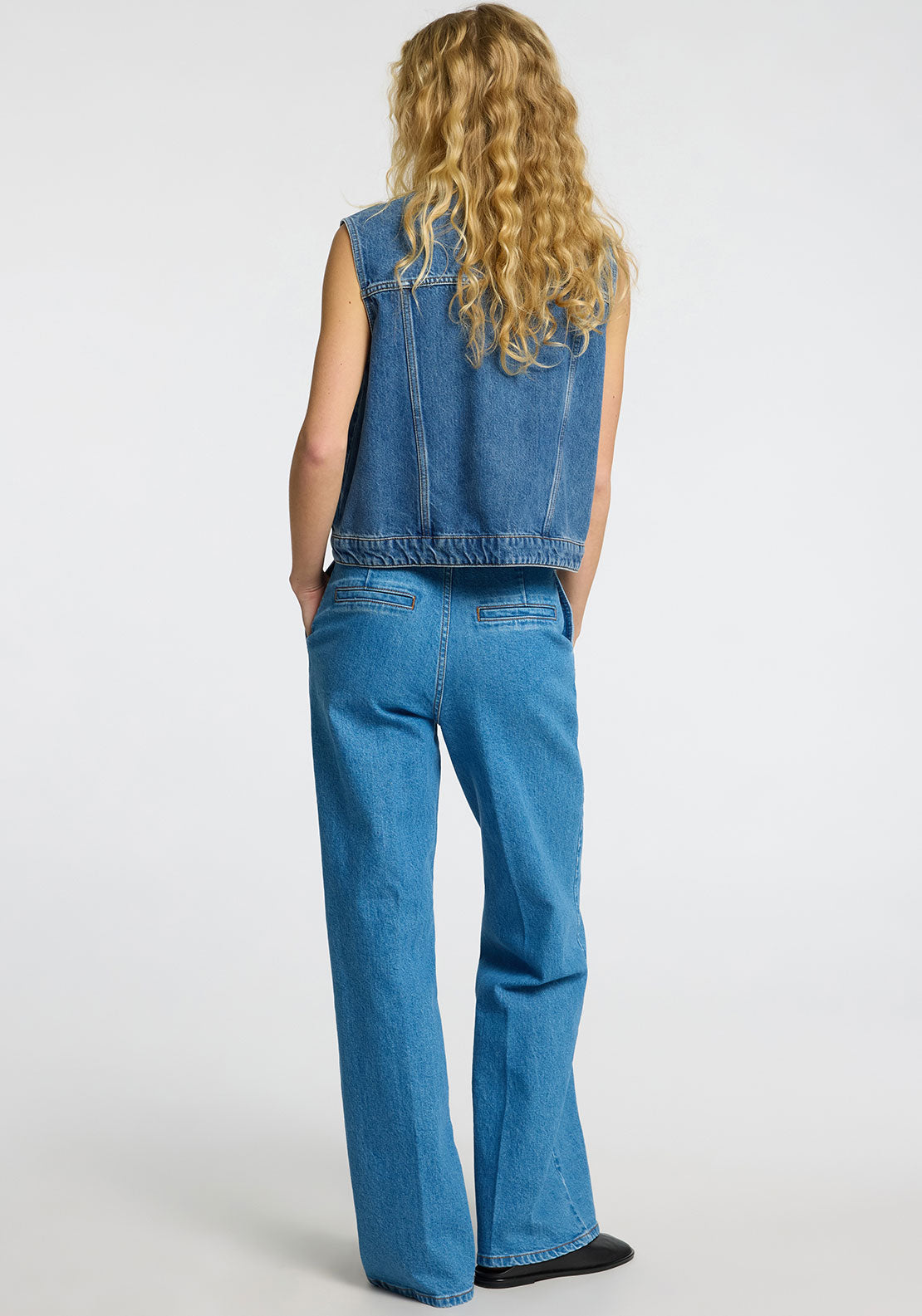 Selected Femme Rie Denim Waistcoat, Blue