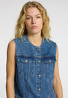 Selected Femme Rie Denim Waistcoat, Blue