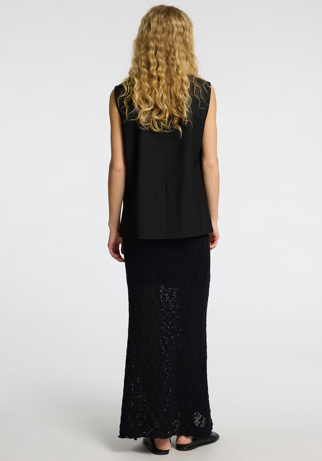 Selected Femme Fabbi Buttoned Waistcoat, Black