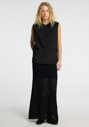 Selected Femme Fabbi Buttoned Waistcoat, Black