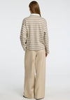 Selected Femme Wada Striped Rugby Shirt, Beige and White